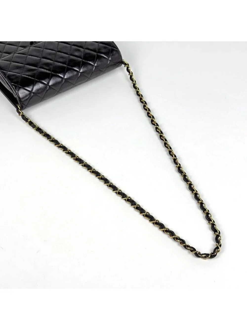 Chanel Shoulder Bag Quilted CC Logo Single Flap Push Lock Leather Black